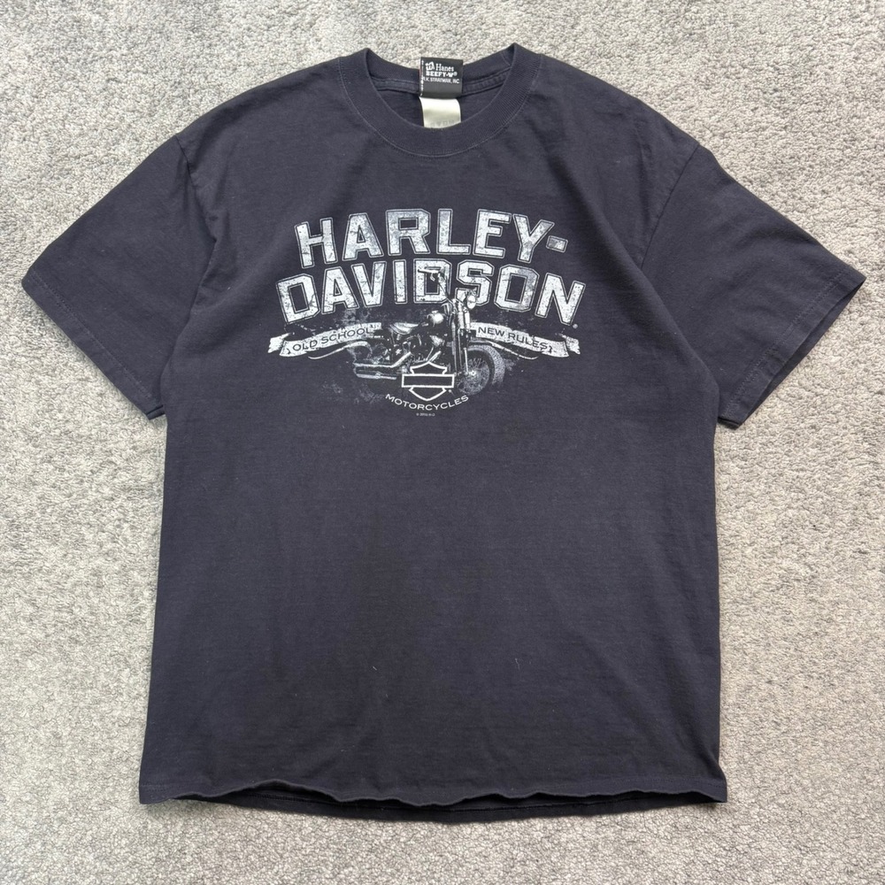 Harley-Davidson Spokane WA Timber Wolf Graphic T-Shirt Black Large Hanes Beefy-T